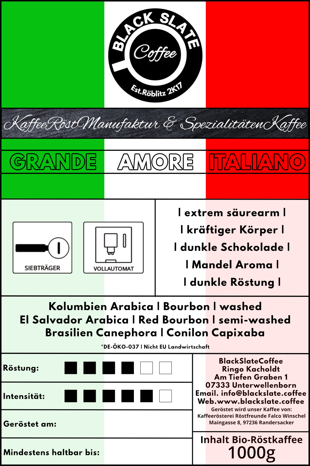 BlackSlateCoffee | Grand Amore Italiano |