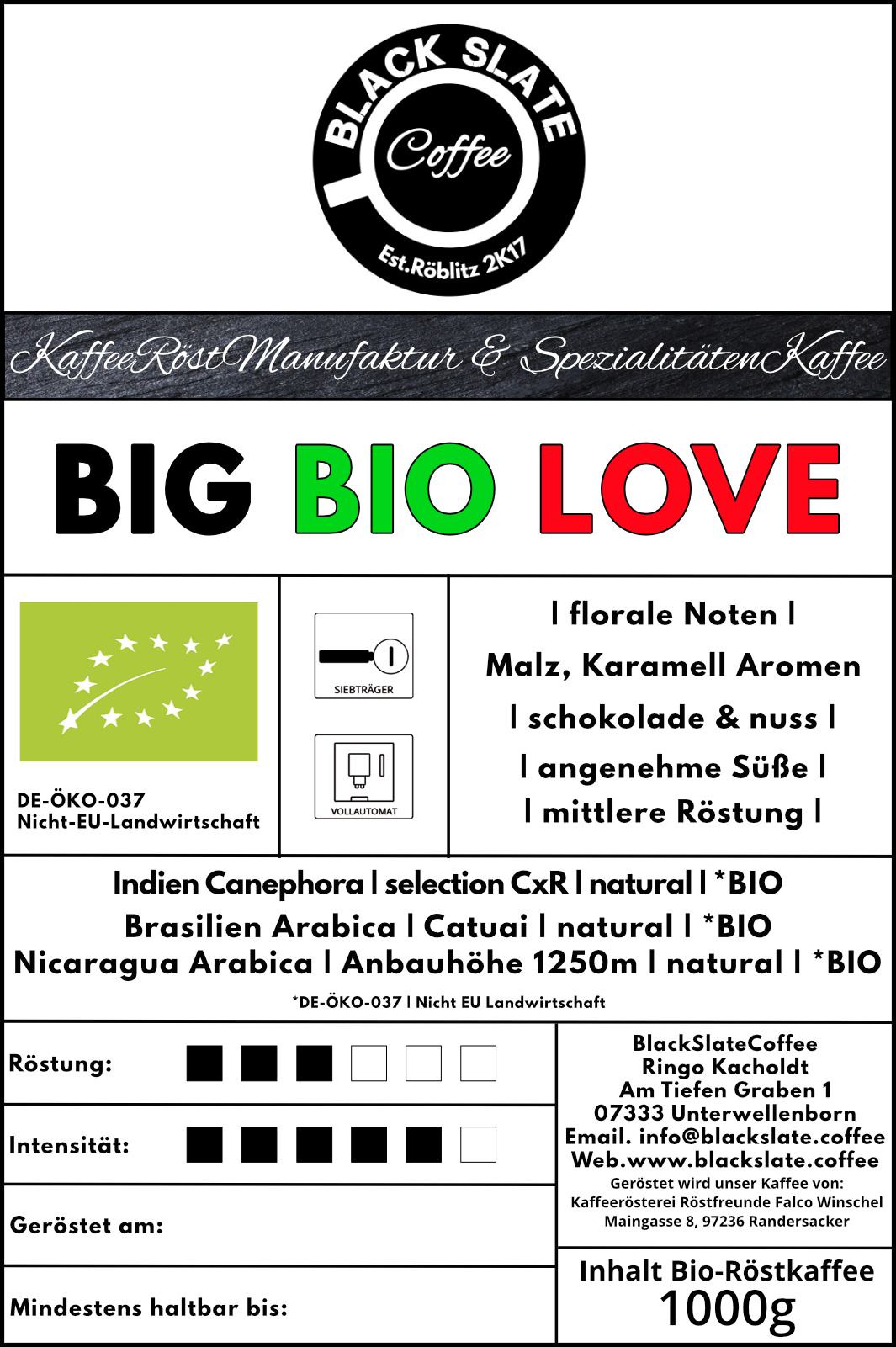 BlackSlateCoffee | Big Bio Love | Bio |